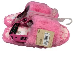 Wicked Slippers Girls XL Kids 6-7 Pink Fluffy Ankle Strap NWT